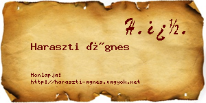 Haraszti Ágnes névjegykártya
